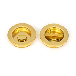 [47171] Polished Brass 60mm Plain Round Pull - Privacy Set - 47171