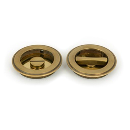 [48331] Aged Brass 75mm Plain Round Pull - Privacy Set - 48331