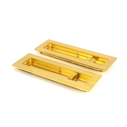 [47163] Polished Brass 175mm Plain Rectangular Pull - Privacy Set - 47163