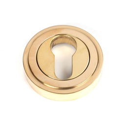 [50593] Polished Brass Round Euro Escutcheon (Art Deco) - 50593