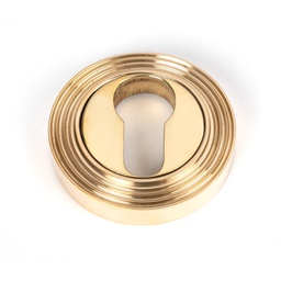 [50594] Polished Brass Round Euro Escutcheon (Beehive) - 50594