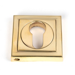 [50595] Polished Brass Round Euro Escutcheon (Square) - 50595
