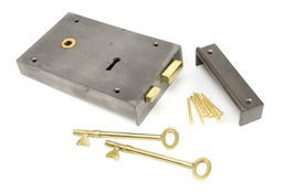 [83591] Iron Left Hand Rim Lock - Large - 83591