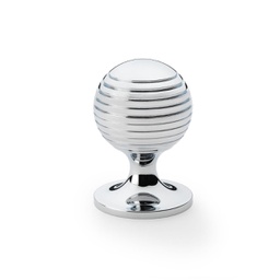 [AW832-38-PC] Alexander & Wilks Caesar Cupboard Knob On Round Rose - Polished Chrome - 38mm