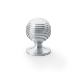 [AW832-32-SC] Alexander & Wilks Caesar Cupboard Knob On Round Rose - Satin Chrome - 32mm