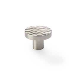 [AW820-38-SN] Alexander & Wilks Hanover Hammered Cupboard Knob - Satin Nickel - 38mm