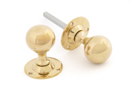 [83630] Polished Brass Ball Mortice Knob Set - 83630