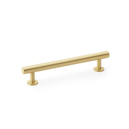 [AW814-128-SB] Alexander & Wilks Round T-bar Cabinet Pull Handle - Satin Brass - Centres 128mm