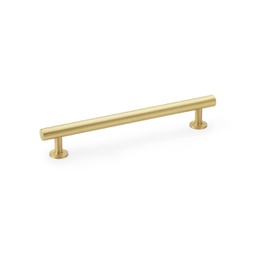 [AW814-160-SB] Alexander & Wilks Round T-bar Cabinet Pull Handle - Satin Brass - Centres 160mm