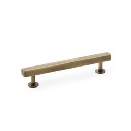 [AW815-128-AB] Alexander & Wilks Square T-bar Cabinet Pull Handle - Antique Brass - Centres 128mm