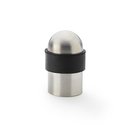 [AW637SSS] Alexander & Wilks Floor Mounted Dome Top Cylinder Door Stop - Satin Stainless Steel