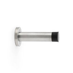 [AW615SSS] Alexander & Wilks Wall Mounted Cylinder Door Stop With Rose - Satin Stainless Steel