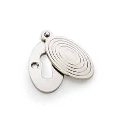 [AW385-PN] Alexander & Wilks Standard Key Profile Ellipse Escutcheon With Christoph Design Cover - Polished Nickel