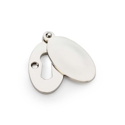 [AW384-PN] Alexander & Wilks Standard Key Profile Ellipse Escutcheon With Harris Design Cover - Polished Nickel