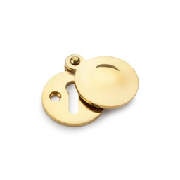 [AW381-UB] Alexander & Wilks Standard Key Profile Round Escutcheon With Harris Design Cover - Unlacquered Brass