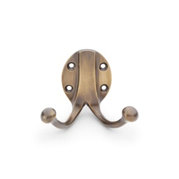 [AW771ABZ] Alexander & Wilks Traditional Double Robe Hook - Antique Bronze