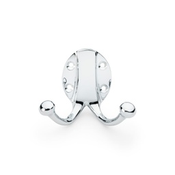 [AW771PC] Alexander & Wilks Traditional Double Robe Hook - Polished Chrome
