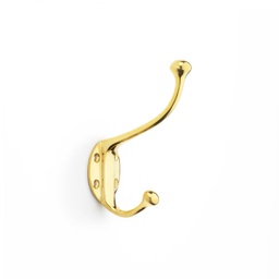 [AW772UB] Alexander & Wilks Traditional Hat And Coat Hook - Unlacquered Brass