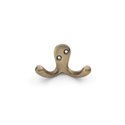 [AW773AB] Alexander & Wilks Victorian Double Robe Hook - Antique Brass