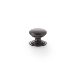 [AW825-25-DBZ] Alexander & Wilks Waltz Round Cupboard Knob On Stepped Rose - Dark Bronze - 25mm