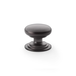 [AW825-38-DBZ] Alexander & Wilks Waltz Round Cupboard Knob On Stepped Rose - Dark Bronze - 38mm
