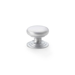 [AW825-32-SC] Alexander & Wilks Waltz Round Cupboard Knob On Stepped Rose - Satin Chrome - 32mm
