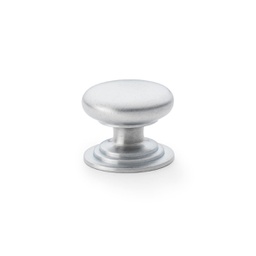 [AW825-38-SC] Alexander & Wilks Waltz Round Cupboard Knob On Stepped Rose - Satin Chrome - 38mm