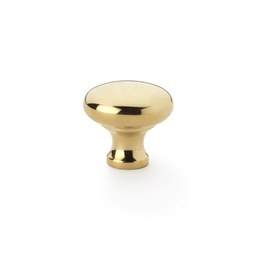 [AW836-32-PB] Alexander & Wilks Wade Round Cupboard Knob - Polished Brass - 32mm