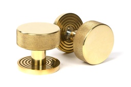 [50837] Polished Brass Brompton Mortice/Rim Knob Set Knob (Beehive) - 50837