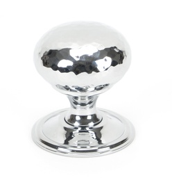 [46028] Polished Chrome Hammered Mushroom Cabinet Knob 38mm - 46028