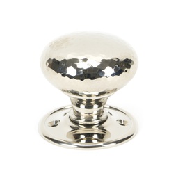 [46032] Polished Nickel Hammered Mushroom Mortice/Rim Knob Set - 46032