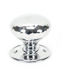 [46033] Polished Chrome Hammered Mushroom Mortice/Rim Knob Set - 46033