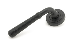 [45652] Matt Black Hammered Newbury Lever on Rose Set (Art Deco) - 45652
