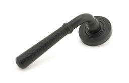 [45653] Matt Black Hammered Newbury Lever on Rose Set (Beehive) - 45653
