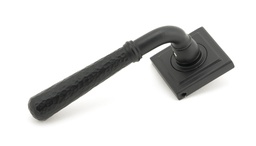 [45654] Matt Black Hammered Newbury Lever on Rose Set (Square) - 45654