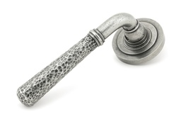 [45656] Pewter Hammered Newbury Lever on Rose Set (Art Deco) - 45656