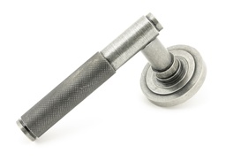 [45680] Pewter Brompton Lever on Rose Set (Art Deco) - 45680