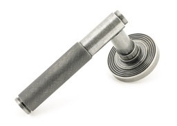 [45681] Pewter Brompton Lever on Rose Set (Beehive) - 45681