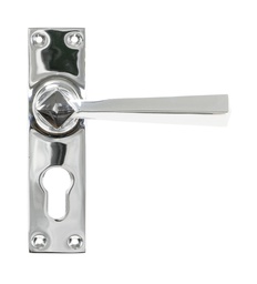 [45762] Polished Chrome Straight Lever Euro Lock Set - 45762