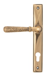 [45774] Polished Bronze Hammered Newbury Slimline Espag. Lock Set - 45774