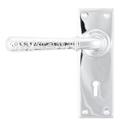 [46213] Polished Chrome Hammered Newbury Lever Lock Set - 46213