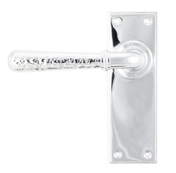 [46214] Polished Chrome Hammered Newbury Lever Latch Set - 46214