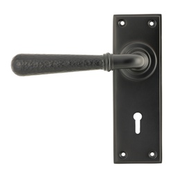 [46221] Aged Bronze Hammered Newbury Lever Lock Set - 46221