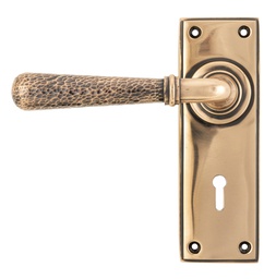 [46225] Polished Bronze Hammered Newbury Lever Lock Set - 46225