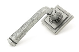 [49968] Pewter Avon Round Lever on Rose Set (Square) - Unsprung - 49968