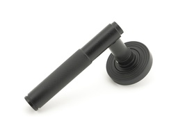 [50011] Matt Black Brompton Lever on Rose Set (Beehive) - Unsprung - 50011