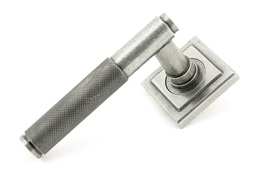 [50016] Pewter Brompton Lever on Rose Set (Square) - Unsprung - 50016